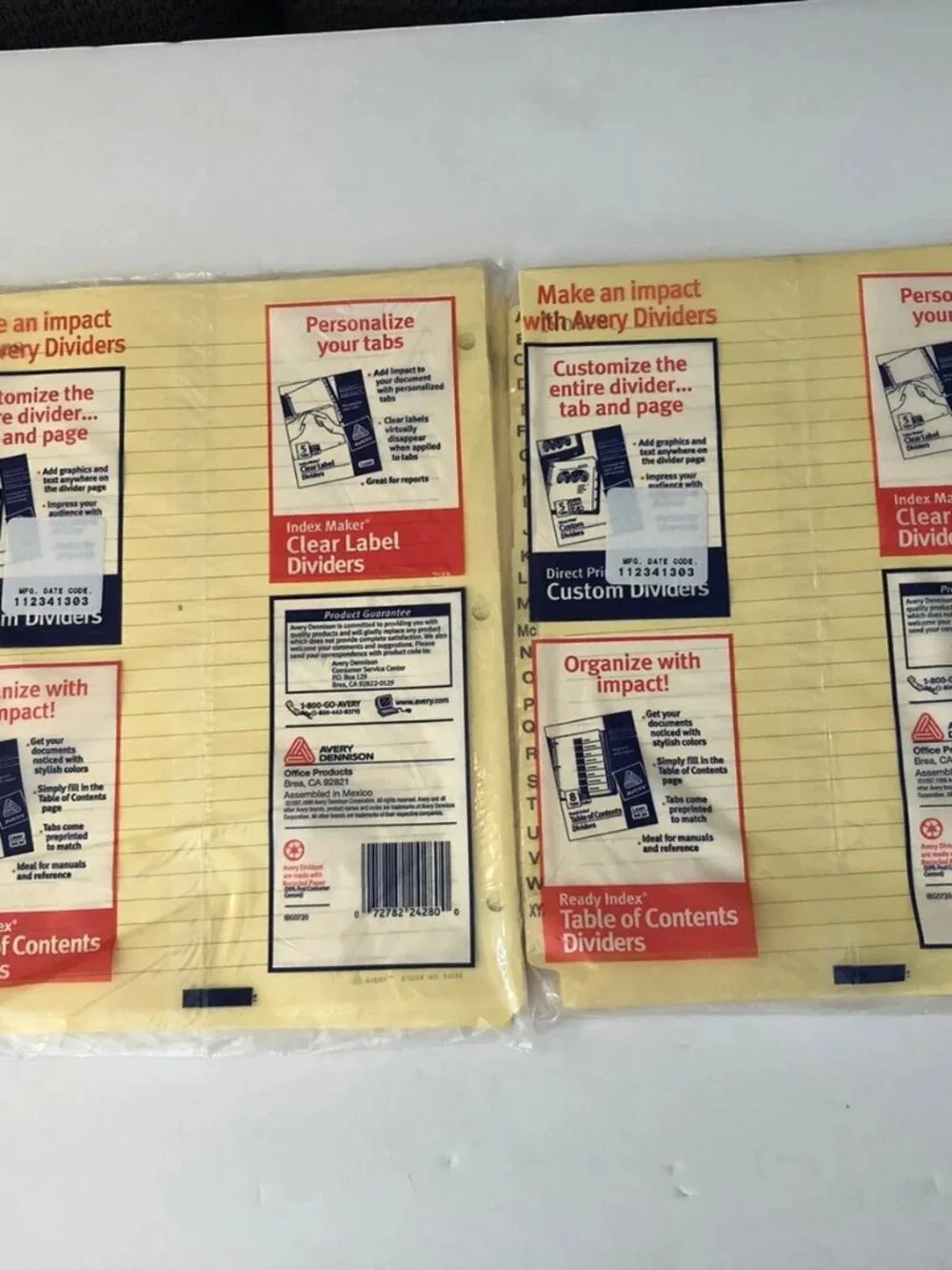 Avery 2 Sets Of Preprinted Dividers, Copper Reinforced, 25-Tab Set, A-Z (24280)